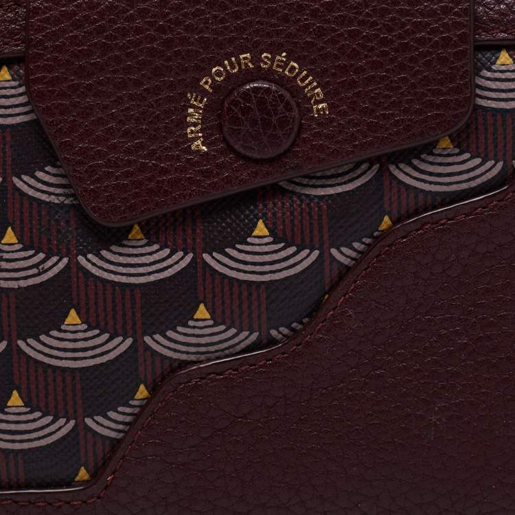Pre Owned Faure Le Page Burgundy Coated Canvas and Leather Calibre Bifold Wallet