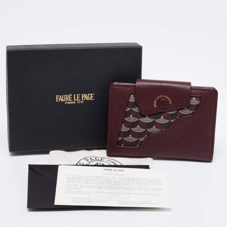 Pre Owned Faure Le Page Burgundy Coated Canvas and Leather Calibre Bifold Wallet