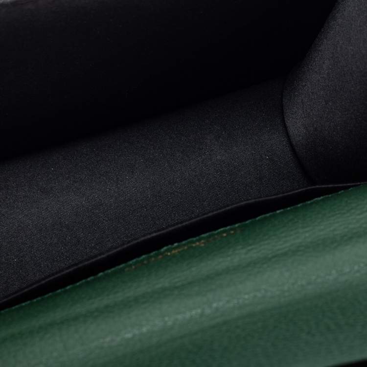 Pre Owned Faure Le Page Green Coated Canvas and Leather Parade Top Handle Bag 