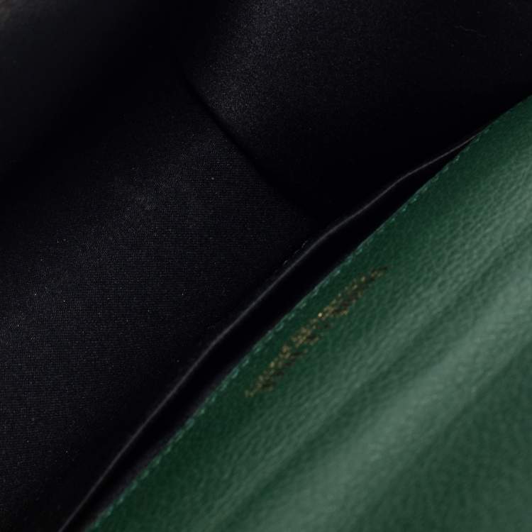 Pre Owned Faure Le Page Green Coated Canvas and Leather Parade Top Handle Bag 