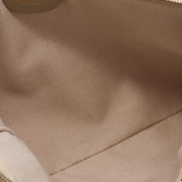 Pre Owned Faure Le Page Pink/Peack Coated Canvas and Leather Wristlet Clutch