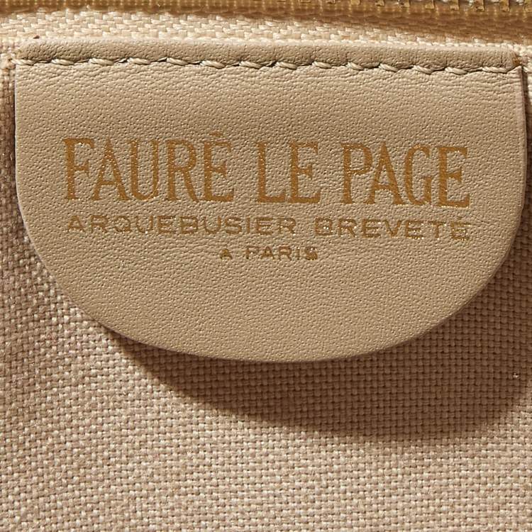 Pre Owned Faure Le Page Pink/Peack Coated Canvas and Leather Wristlet Clutch