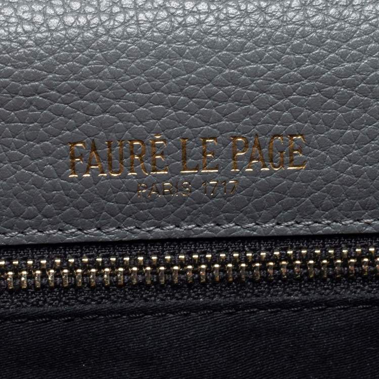 Pre Owned Faure Le Page Grey Coated Canvas and Leather Parade Top Handle Bag