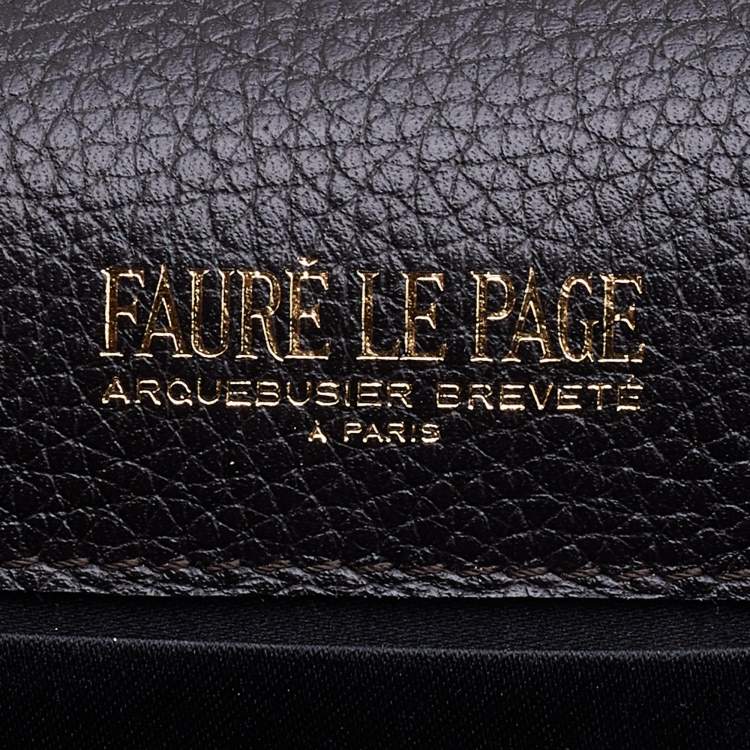 Pre Owned Faure Le Page Brown Coated Canvas and Leather Parade Top Handle Bag 