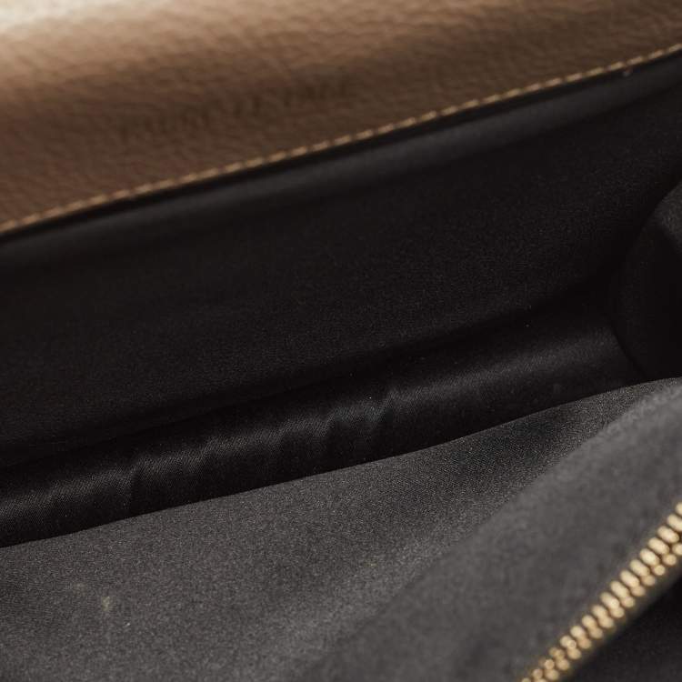 Pre Owned Faure Le Page Beige/Brown Coated Canvas and Leather Parade Top Handle Bag