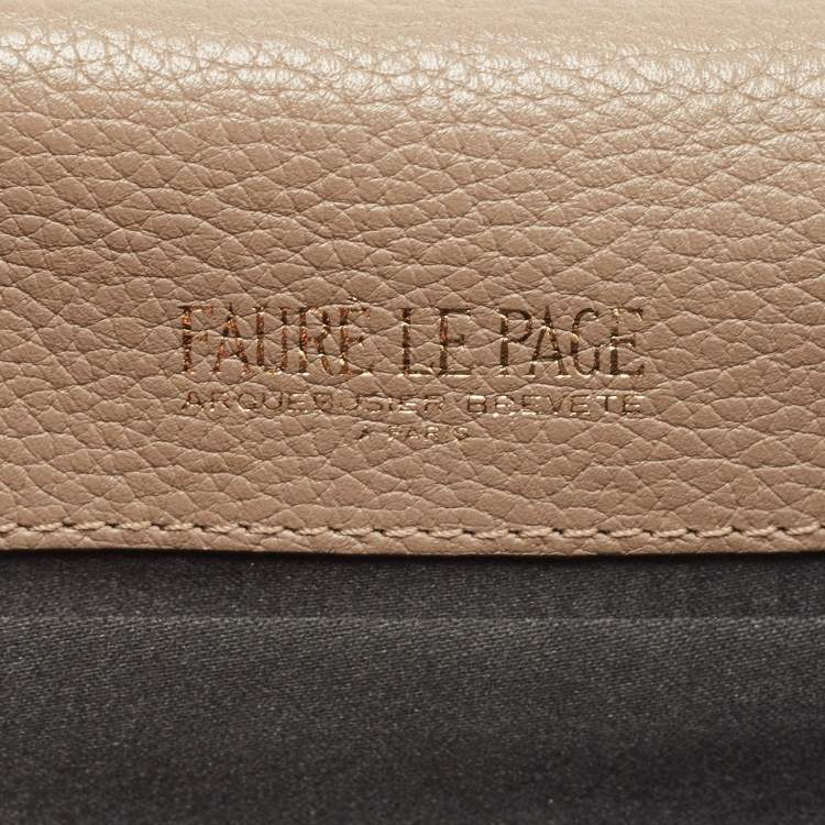 Pre Owned Faure Le Page Beige/Brown Coated Canvas and Leather Parade Top Handle Bag
