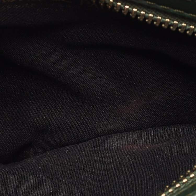 Pre Owned Faure Le Page Green Coated Canvas Calibre 22 Wristlet Pouch