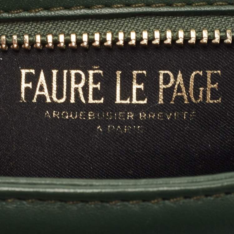 Pre Owned Faure Le Page Green Coated Canvas Calibre 22 Wristlet Pouch