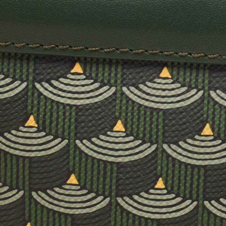 Pre Owned Faure Le Page Green Coated Canvas Calibre 22 Wristlet Pouch