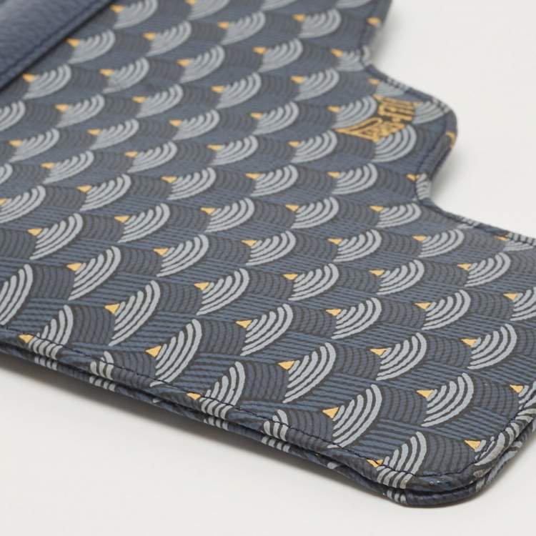 Pre Owned Faure Le Page Blue Coated Canvas Caliber 18 Wristlet Pouch