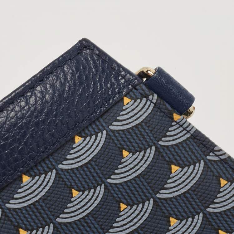 Pre Owned Faure Le Page Blue Coated Canvas Caliber 18 Wristlet Pouch