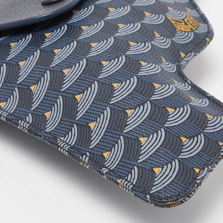 Pre Owned Faure Le Page Blue Coated Canvas Caliber 18 Wristlet Pouch