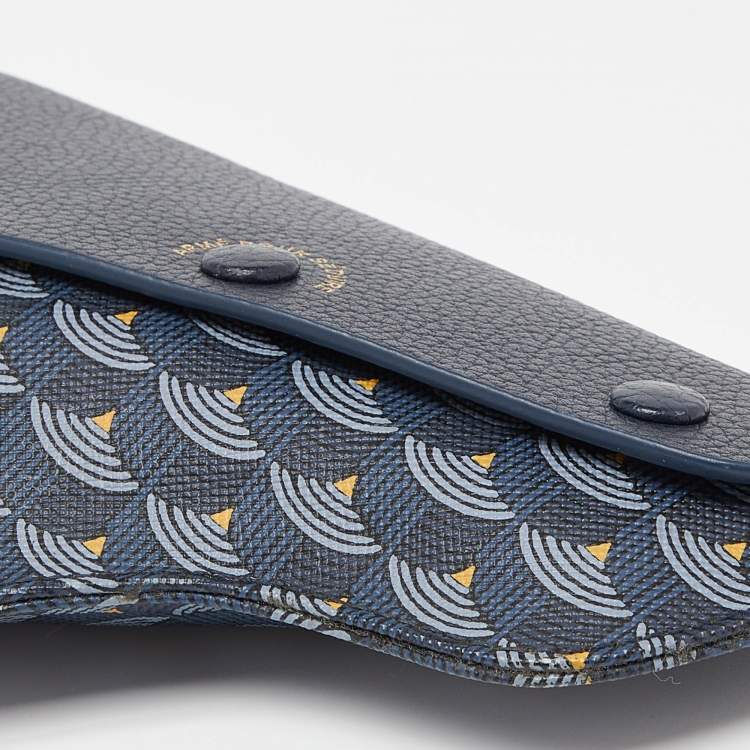 Pre Owned Faure Le Page Blue Coated Canvas Caliber 18 Wristlet Pouch
