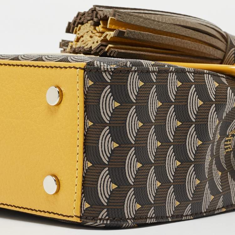 Pre Owned Fauré Le Page Yellow Coated Canvas and Leather Parade Top Handle Bag