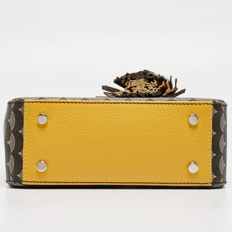 Pre Owned Fauré Le Page Yellow Coated Canvas and Leather Parade Top Handle Bag