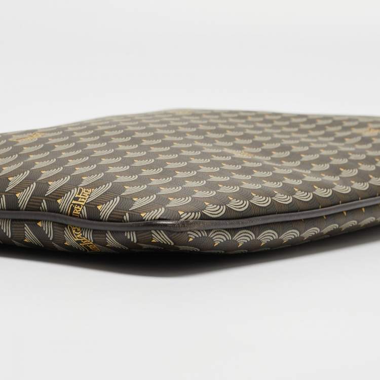 Pre Owned Faure Le Page Grey Coated Canvas and Leather Pouch