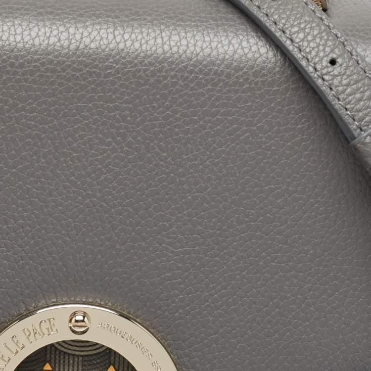 Pre Owned Faure Le Page Grey Coated Canvas and Leather Parade Top Handle Bag