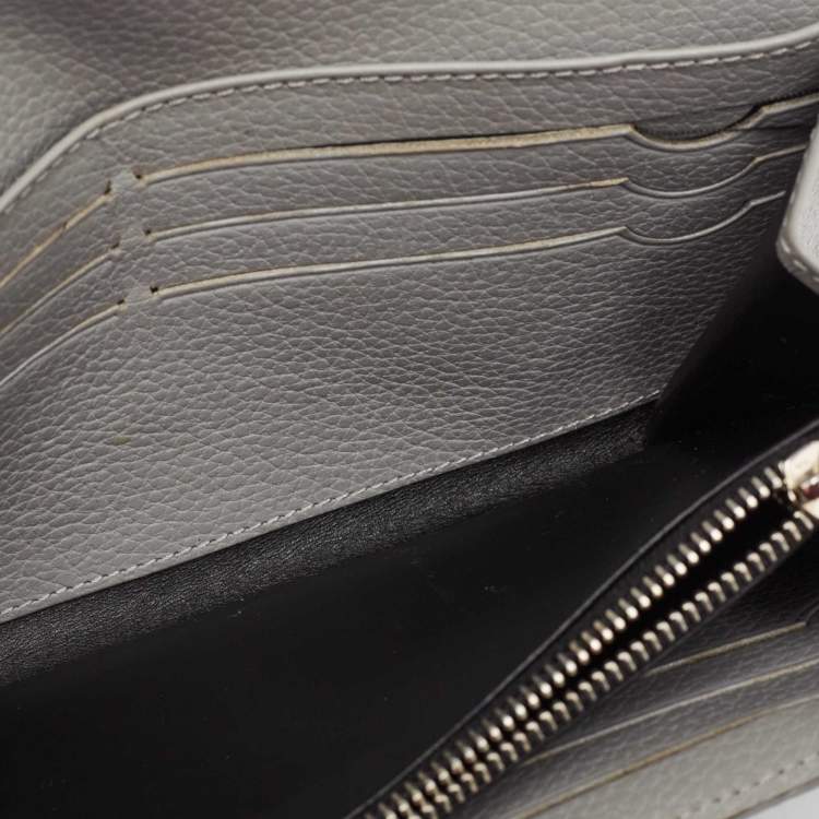 Pre Owned Faure Le Page Grey Coated Canvas Continental Wallet