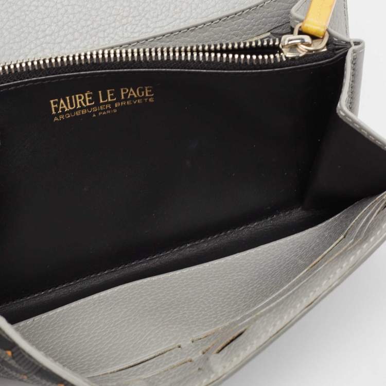 Pre Owned Faure Le Page Grey Coated Canvas Continental Wallet