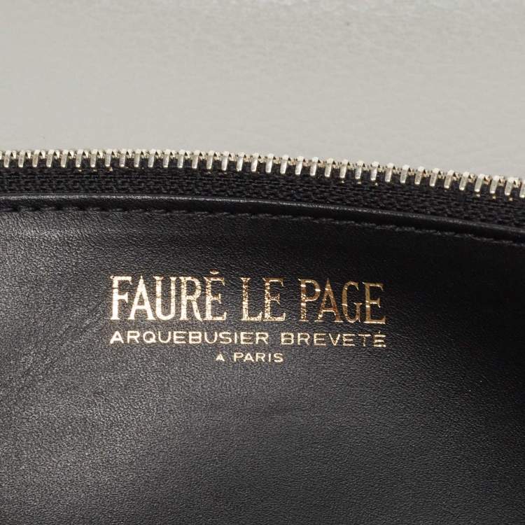 Pre Owned Faure Le Page Grey Coated Canvas Continental Wallet