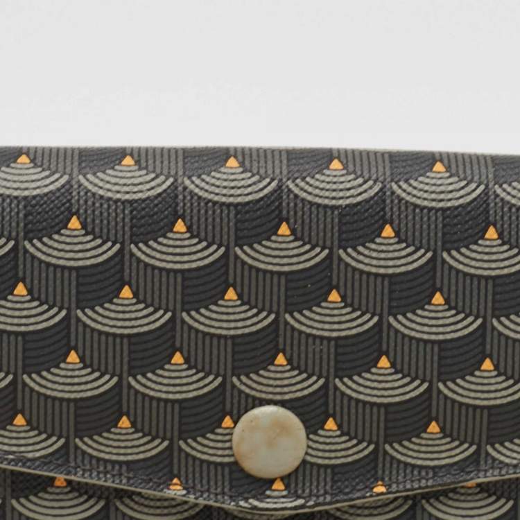 Pre Owned Faure Le Page Grey Coated Canvas Continental Wallet