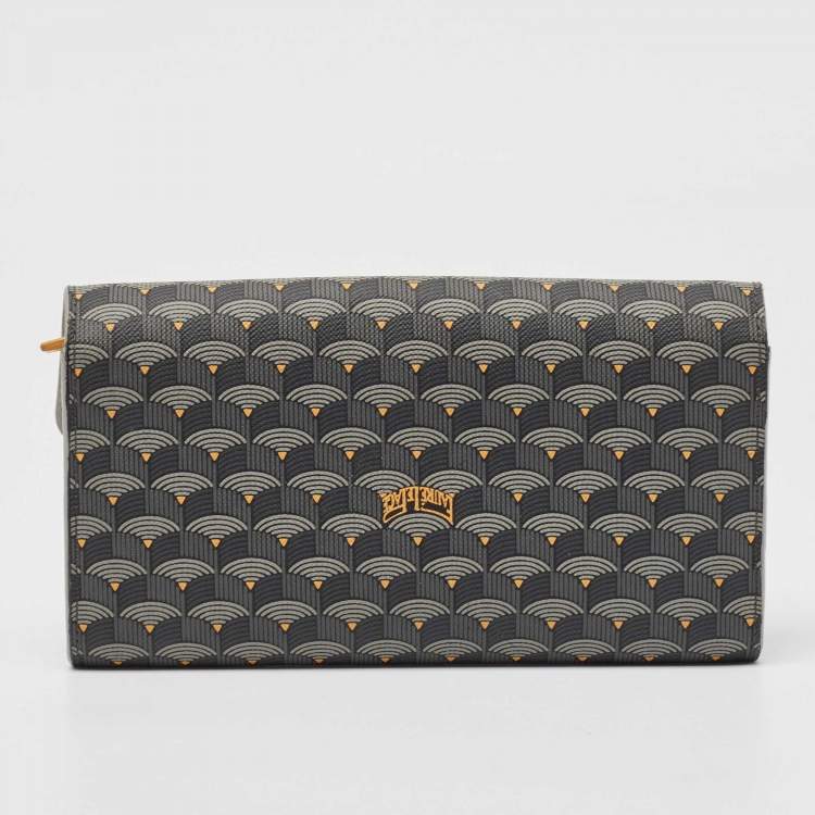 Pre Owned Faure Le Page Grey Coated Canvas Continental Wallet