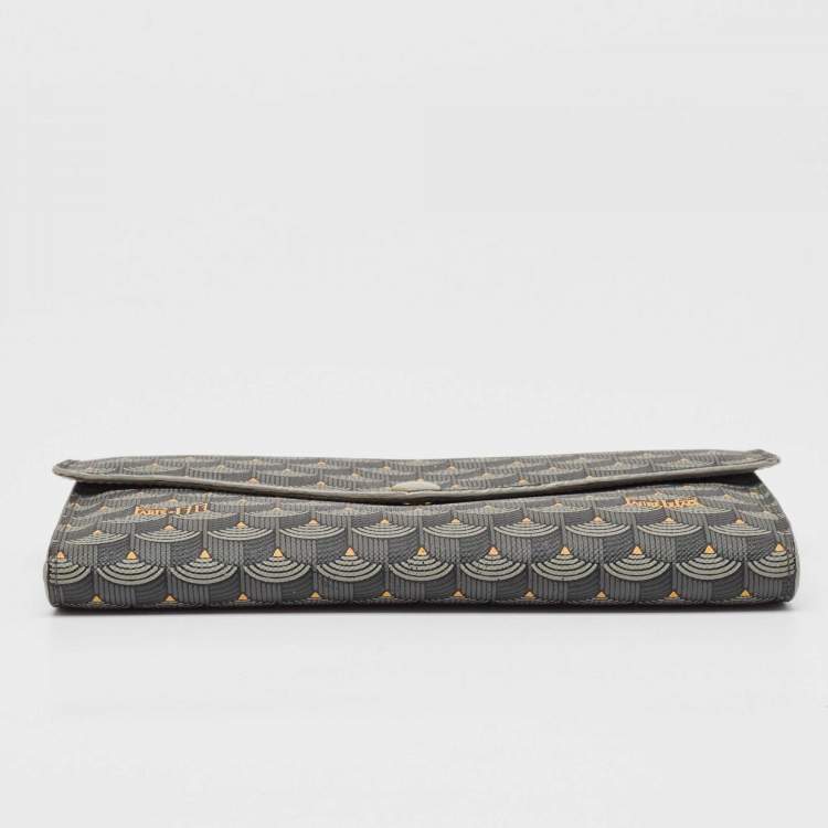 Pre Owned Faure Le Page Grey Coated Canvas Continental Wallet