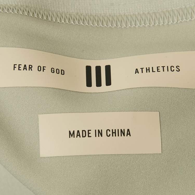 Pre Owned Fear of God x Adidas Light Green Jersey Athletic Tights S