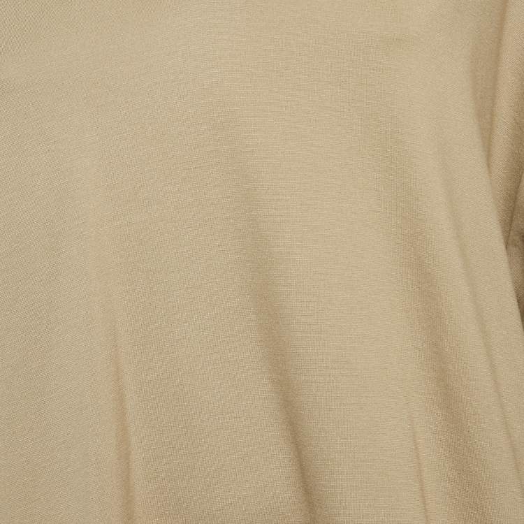 Pre Owned Fear of God Dark Beige Knit V-Neck Oversized T-Shirt XS
