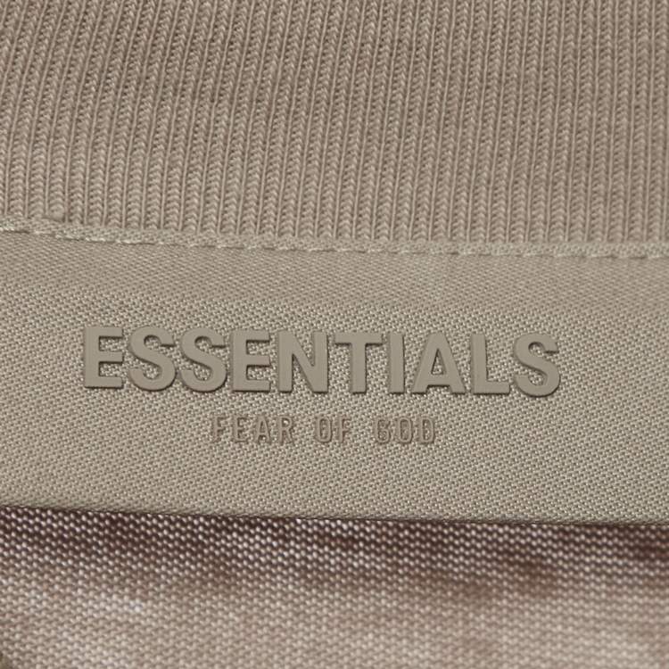 مملوكة مسبقًا Fear of God Beige Logo Print Cotton Maxi Dress M