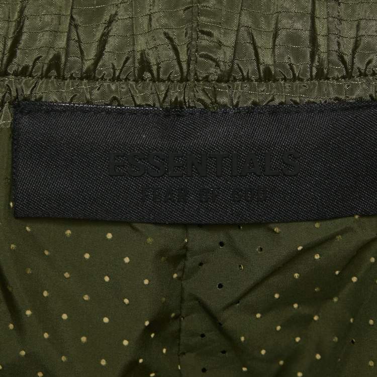 Pre Owned Fear of God Green Nylon Ripstop Running Shorts XXS