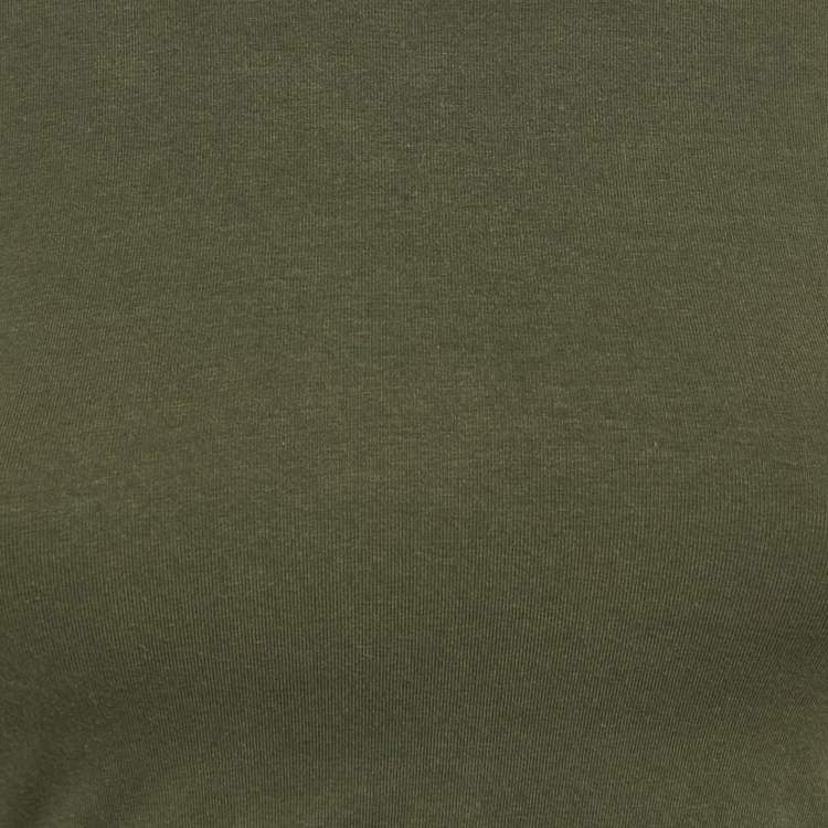 مملوكة مسبقًا Fear of God Essentials Military Green Cotton Knit Sport Tank Top S