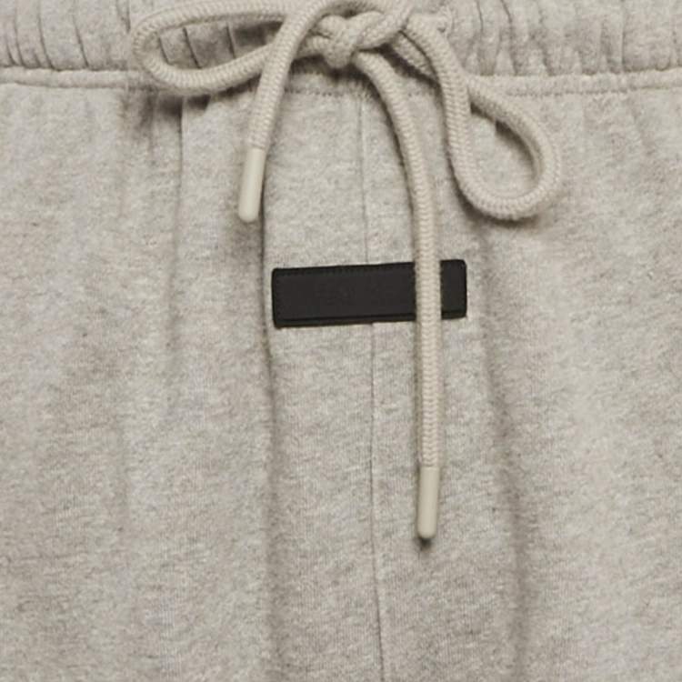 Pre Owned Essentials Fear of God Grey Cotton Knit Fleece Lined Sweatpants S