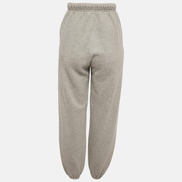 Pre Owned Essentials Fear of God Grey Cotton Knit Fleece Lined Sweatpants S