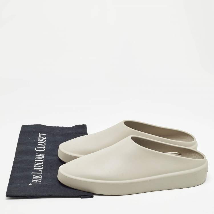 Pre Owned Fear of God Grey Rubber Flat Mules Size 42