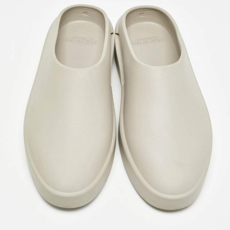 Pre Owned Fear of God Grey Rubber Flat Mules Size 42