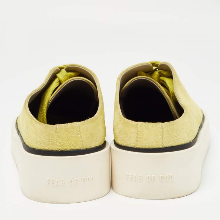 Pre Owned Fear of God Green Suede 101 Backless Sneakers Size 38