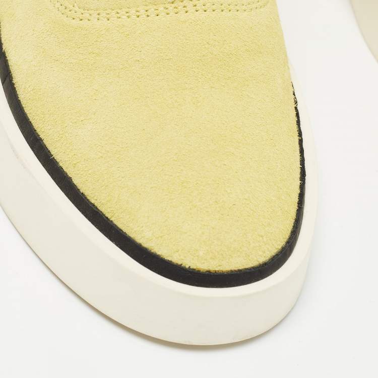 Pre Owned Fear of God Green Suede 101 Backless Sneakers Size 38