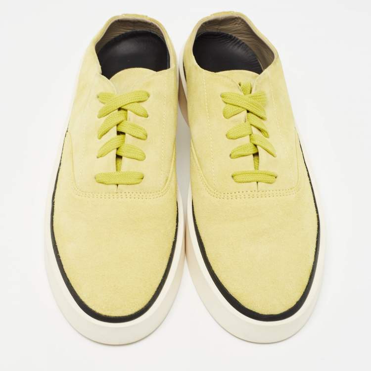 Pre Owned Fear of God Green Suede 101 Backless Sneakers Size 38