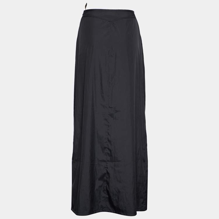 Pre Owned Fendi Jeans Black Synthetic Windbreaker Skirt L