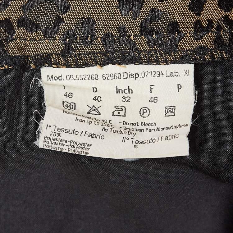 Pre Owned Fendi Jeans Vintage Brown Leopard Patterned Jacquard Midi Skirt L