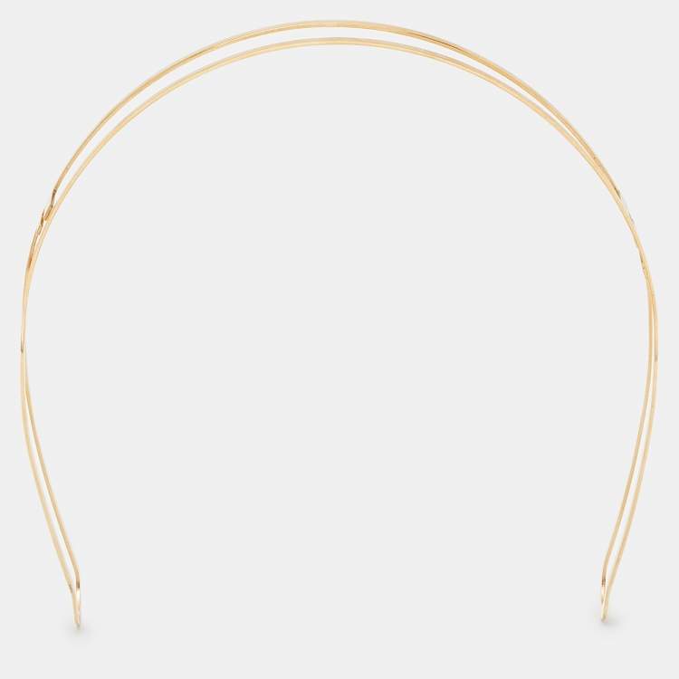 Pre Owned Fendi FF Gold Tone Headband 