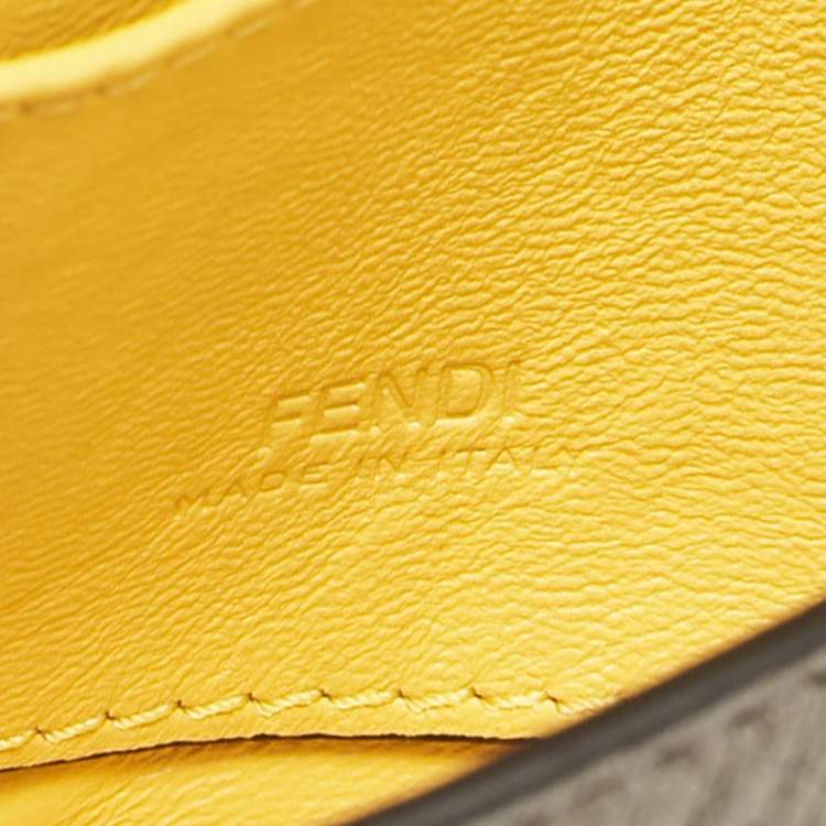 Pre Owned Fendi Grey Leather Nano Baguette Bag Charm