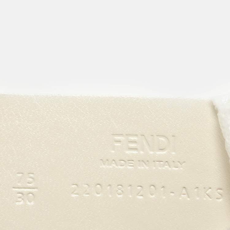 Pre Owned Fendi Caramel/White Leather F is Fendi Reversible Belt 75 CM