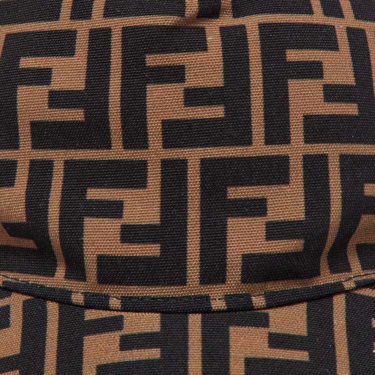 Pre Owned Fendi Tobacco Brown Zucca Pattern Canvas Baseball Cap 