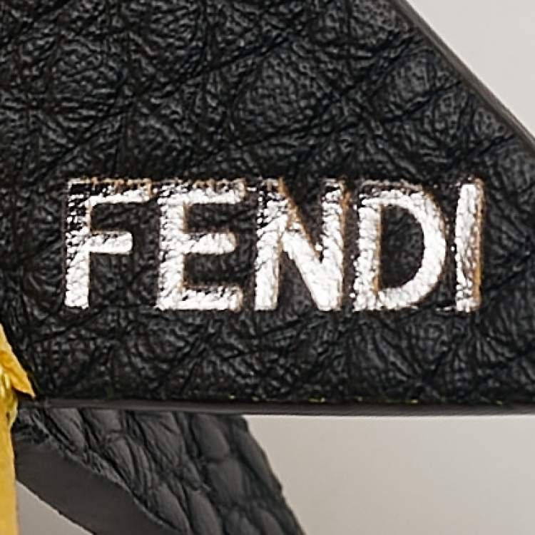 Pre Owned Fendi Yellow/Black Leather Star Bag Charm