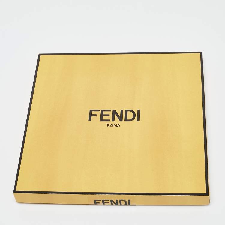 Pre Owned Fendi Grey Printed Silk Shawl 