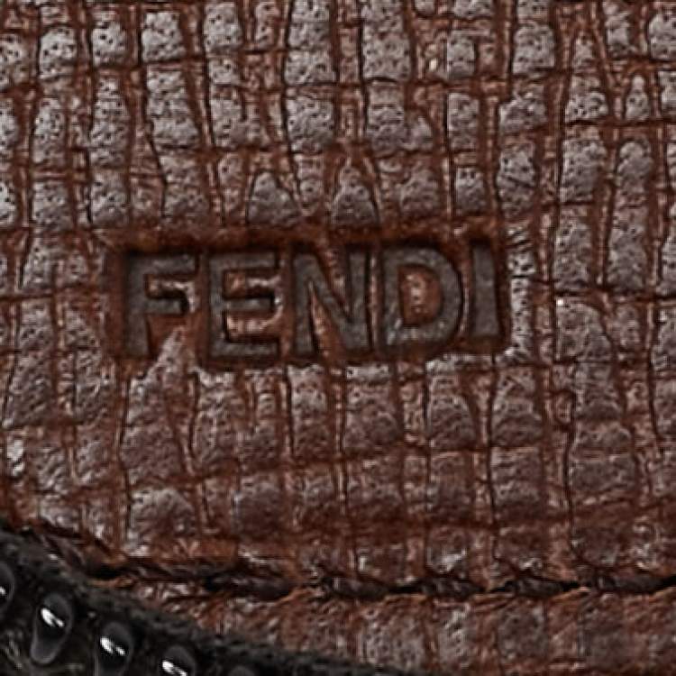 Pre Owned Fendi Tobacco Zucca Coated Canvas Documents Holder