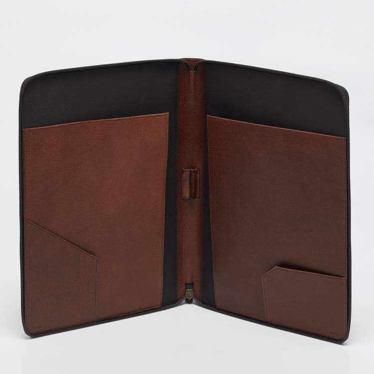Pre Owned Fendi Tobacco Zucca Coated Canvas Documents Holder