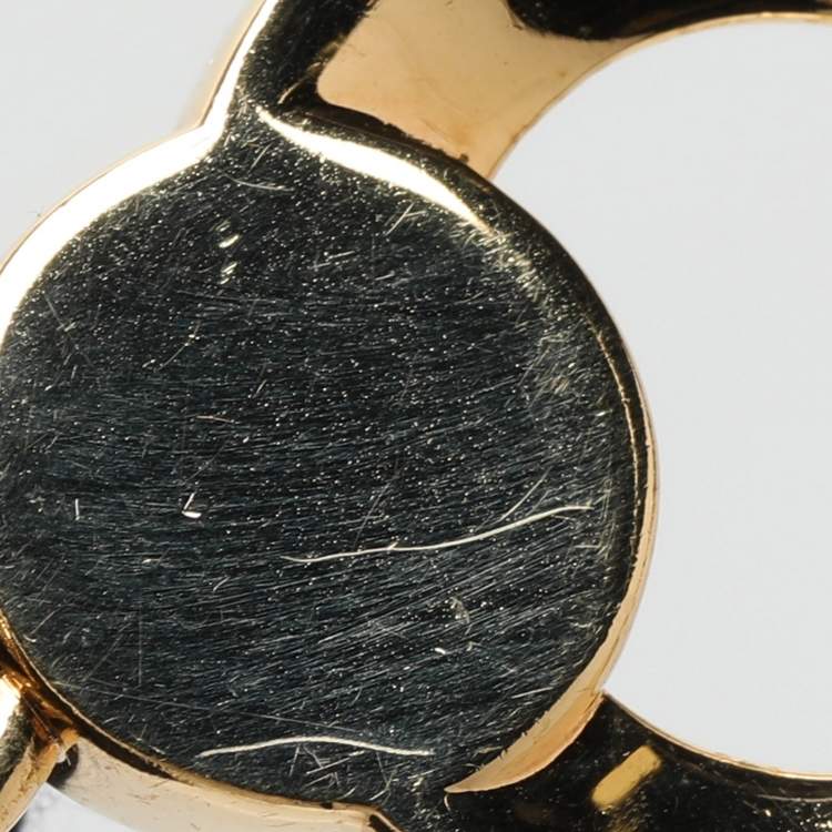 Pre Owned Fendi Gold Tone Metal Crystal Master Key Necklace